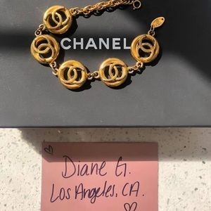 ❌SOLD❌Authentic vintage gold Chanel bracelet with authenticity tag